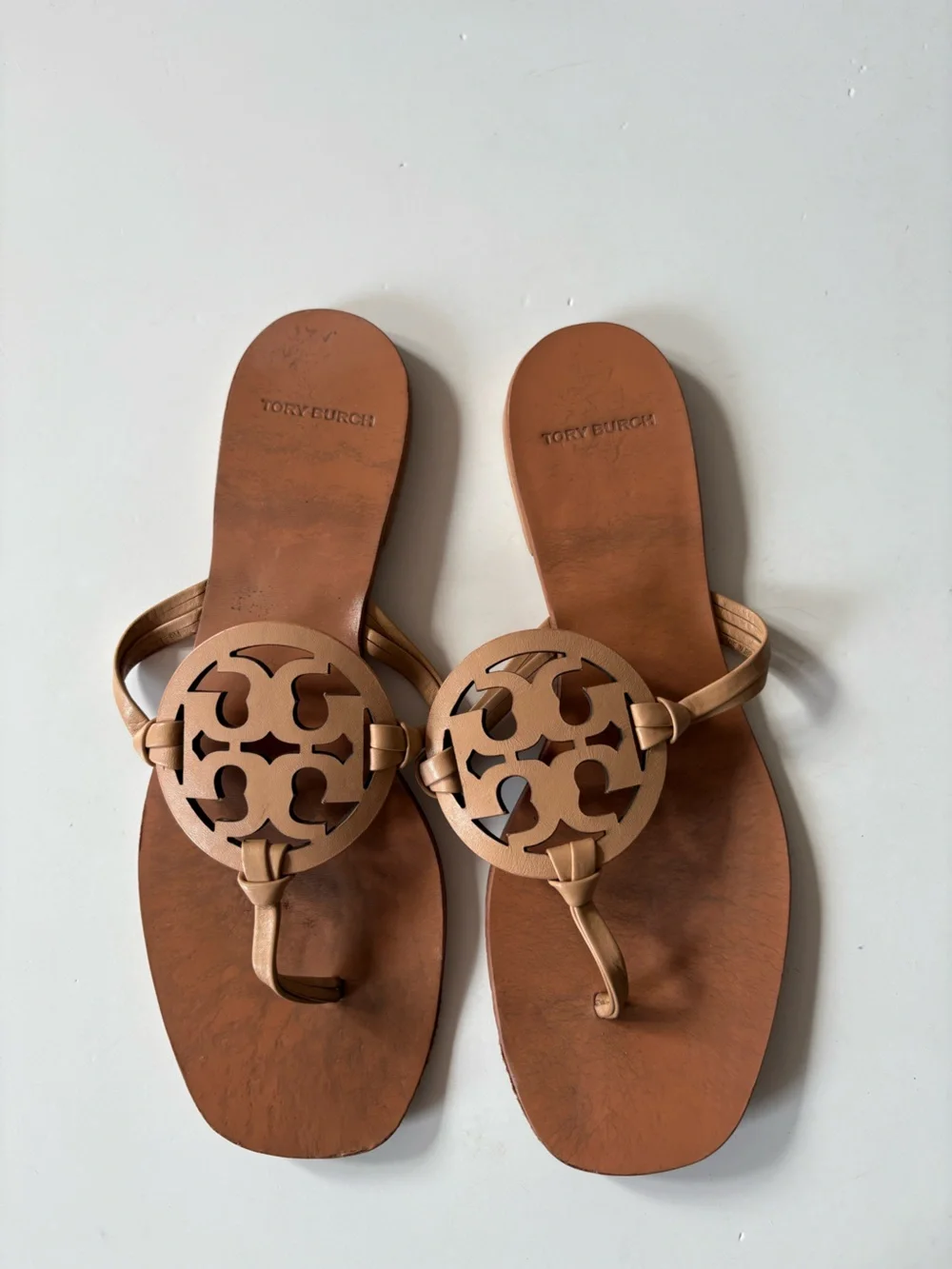 Tory Burch || Miller Sandals Square Toe in Makeup Nude Tan Pink 9